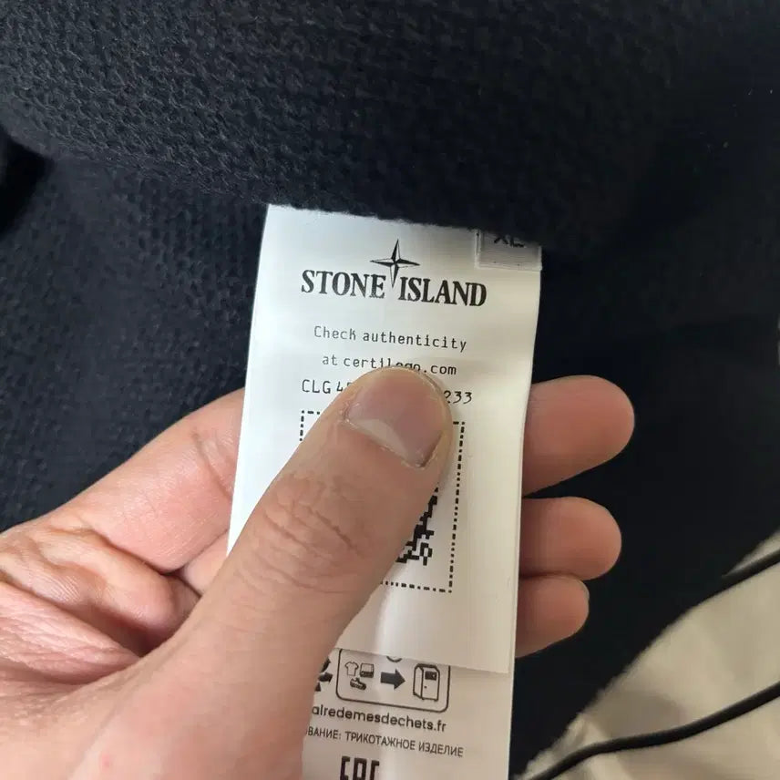 [BUNJANG] Stone Island Patch Sweater Black / [XL] 24FW 스톤아일랜드 와펜 스웨터 블랙