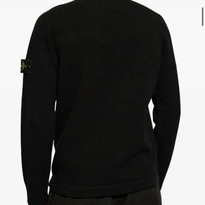 [BUNJANG] Stone Island Patch Sweater Black / [XL] 24FW 스톤아일랜드 와펜 스웨터 블랙