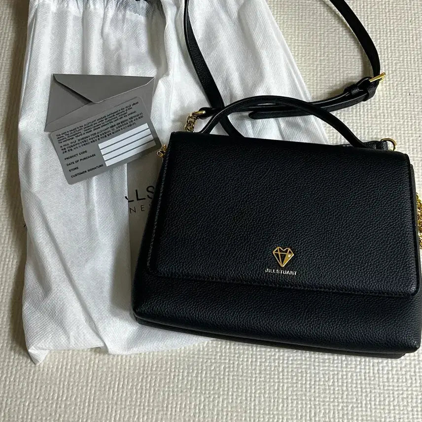 [BUNJANG] Jill Stuart Black Diamond Logo Crossbody Bag S / (실착 1회) 질스튜어트 블랙 다이아 로고 크로스백 S