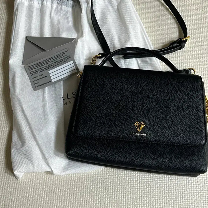 [BUNJANG] Jill Stuart Black Diamond Logo Crossbody Bag S / (실착 1회) 질스튜어트 블랙 다이아 로고 크로스백 S