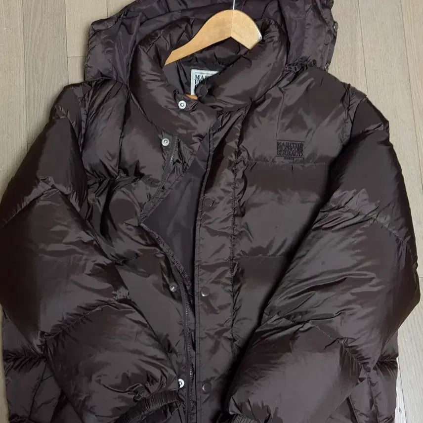 [BUNJANG] Marithe Francois Girbaud Detachable Down Jacket Brown XL / 마리떼 프랑소와 저버 / 디테처블 다운 자켓 / 브라운 / XL