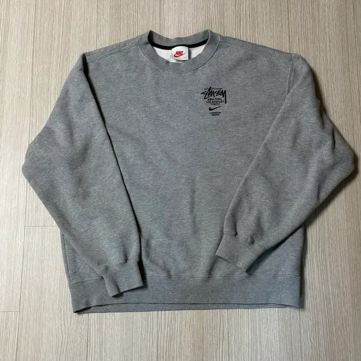 [BUNJANG] Nike Stussy Gray Collaboration Crewneck M / 나이키 스투시 콜라보 그레이 맨투맨 M