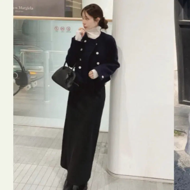 [BUNJANG] Modern Robe Navy Quilted Wool Jacket / 모던로브 제작 울자켓 네이비 누빔 새상품