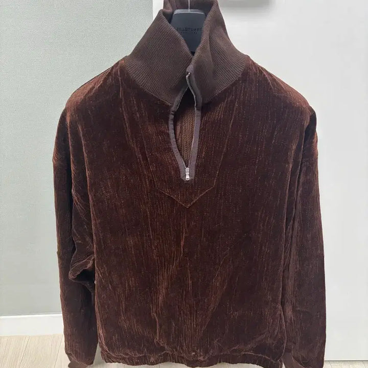 [BUNJANG] Time Homme Velvet Half Zip-Up Top / 타임옴므 벨벳 하프집업
