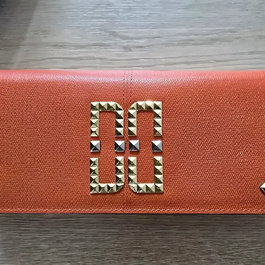 [BUNJANG] Daks Studded Long Wallet / 닥스 오렌지색 스터드 장지갑