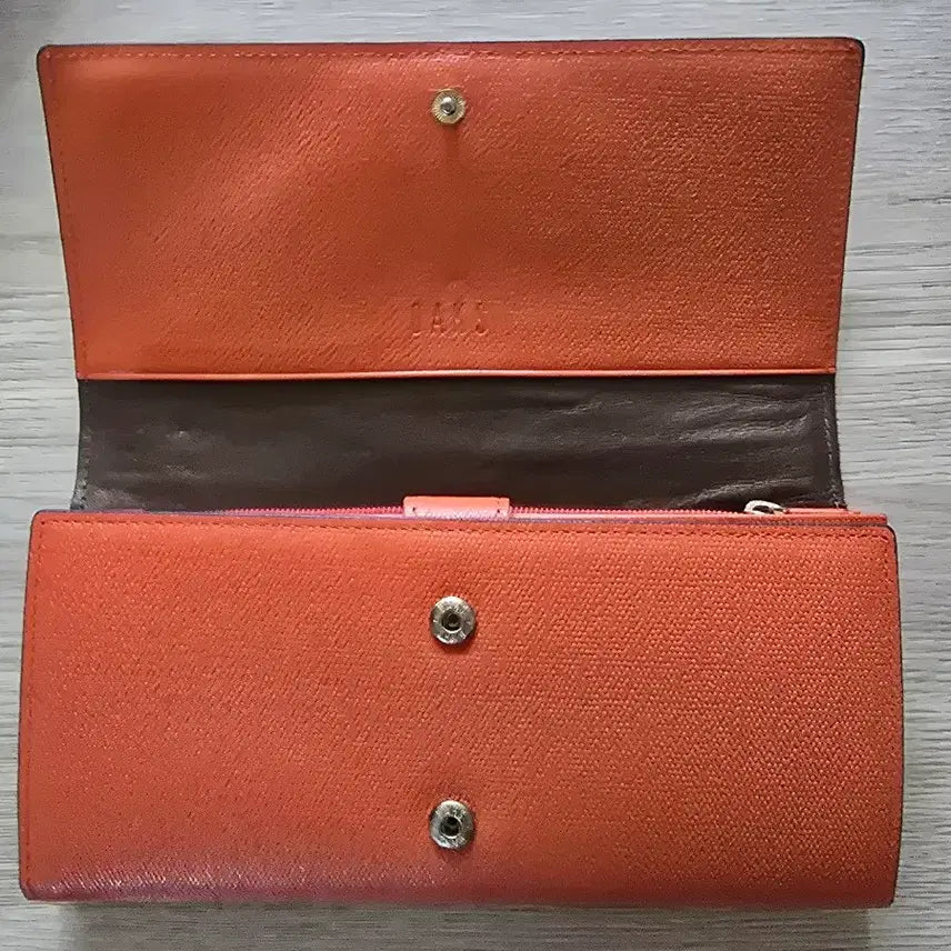 [BUNJANG] Daks Studded Long Wallet / 닥스 오렌지색 스터드 장지갑
