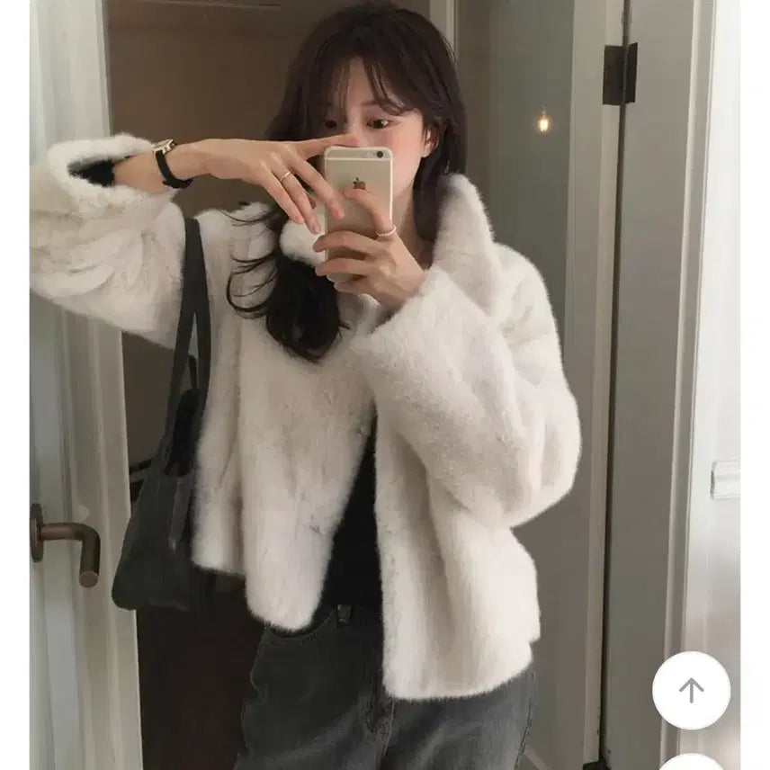[BUNJANG] Slow and Snow Real Soft Fur Jacket - Snow Cream / 슬로우앤드 스노우 리얼소프트 퍼자켓_ 스노우크림