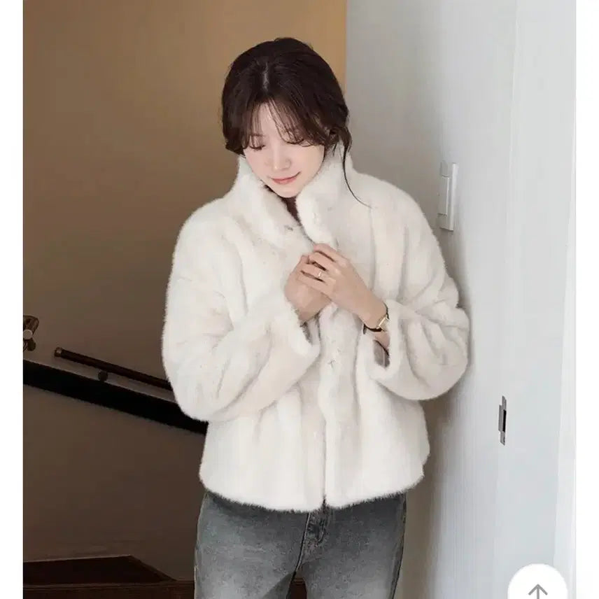 [BUNJANG] Slow and Snow Real Soft Fur Jacket - Snow Cream / 슬로우앤드 스노우 리얼소프트 퍼자켓_ 스노우크림