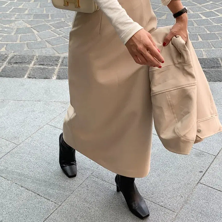 [BUNJANG] Around율 Simply Skirt - Beige S / 어라운드율 심플리 스커트 - 베이지 , S