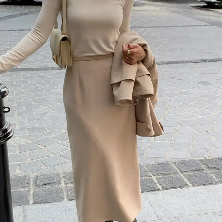 [BUNJANG] Around율 Simply Skirt - Beige S / 어라운드율 심플리 스커트 - 베이지 , S