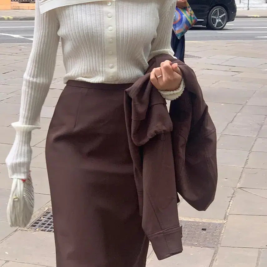 [BUNJANG] Around율 Simply Skirt - Beige S / 어라운드율 심플리 스커트 - 베이지 , S