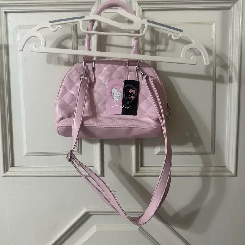 [BUNJANG] Sanrio Hello Kitty Pink Quilted Tote Bag / 산리오 헬로키티 천사 핑크 퀼팅 토트백 숄더백