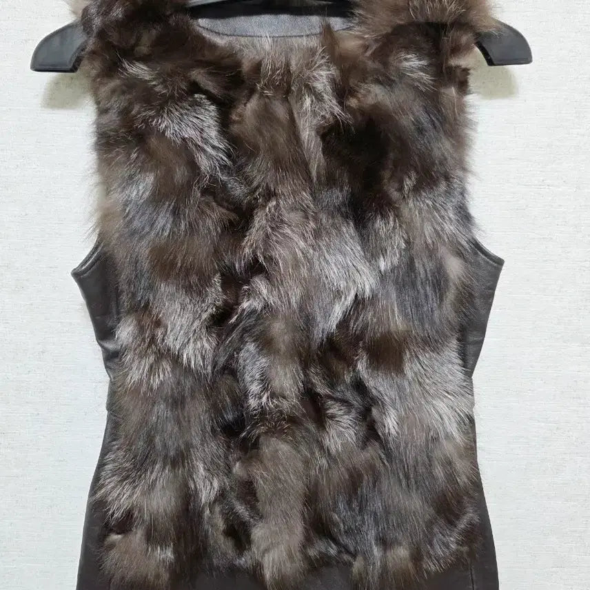 [BUNJANG] Brown Fox Fur Vest / 브라운 퍼 조끼 베스트