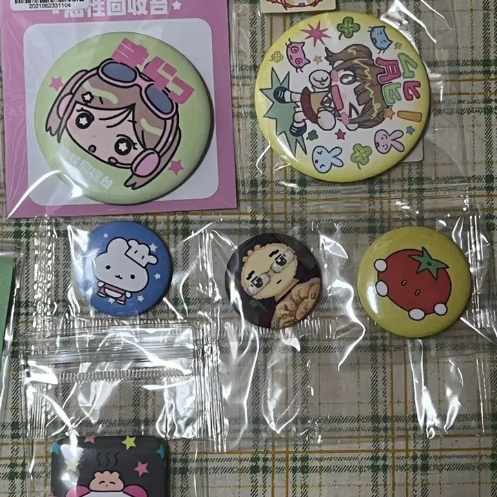 [BUNJANG] Bundle Set Illustrated Character Badge / (일괄) 일러스트 캐릭터 핀버튼 캔뱃지 (서티, 무디클럽, 안경만두 등)