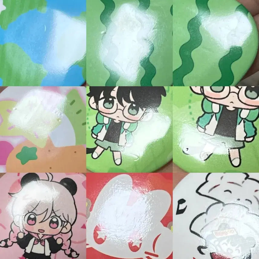 [BUNJANG] Bundle Set Illustrated Character Badge / (일괄) 일러스트 캐릭터 핀버튼 캔뱃지 (서티, 무디클럽, 안경만두 등)