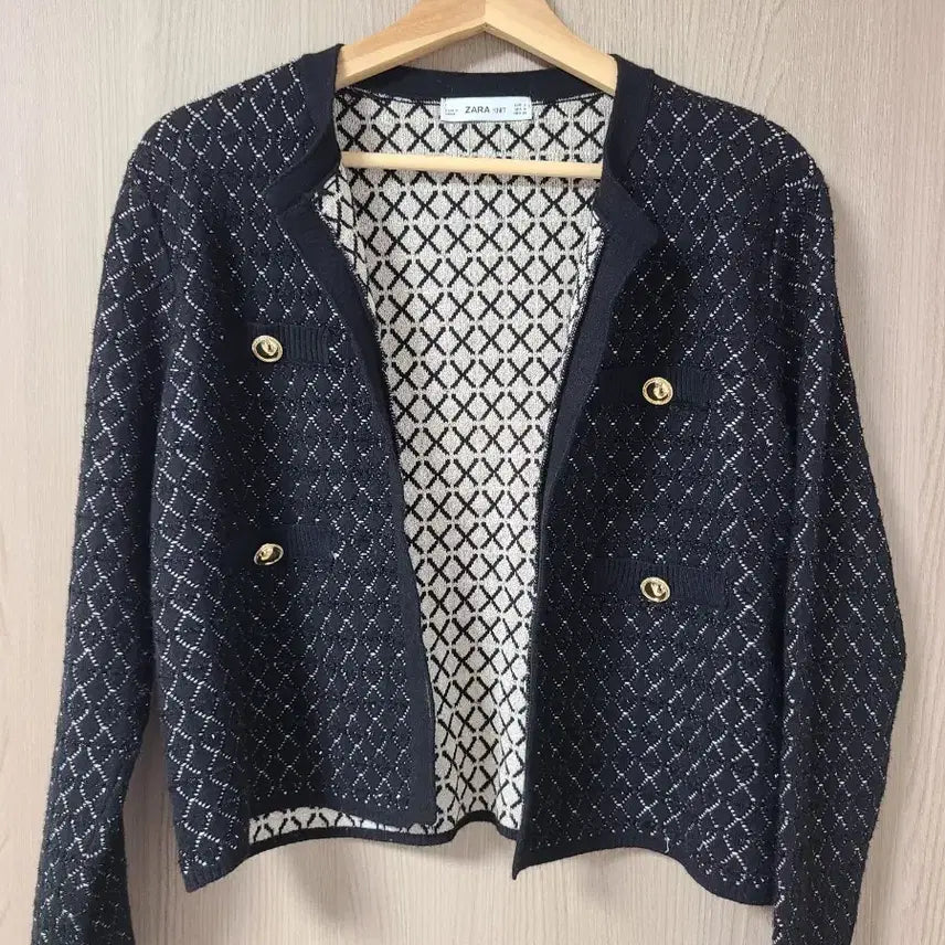 [BUNJANG] ZARA Navy Gold Button Cardigan / 자라 네이비 금장 버튼 가디건