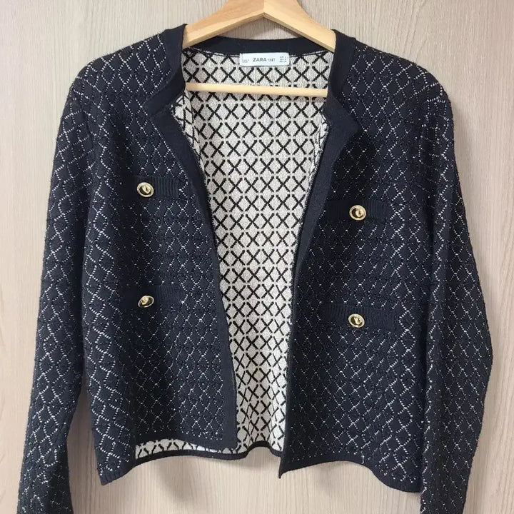 [BUNJANG] ZARA Navy Gold Button Cardigan / 자라 네이비 금장 버튼 가디건