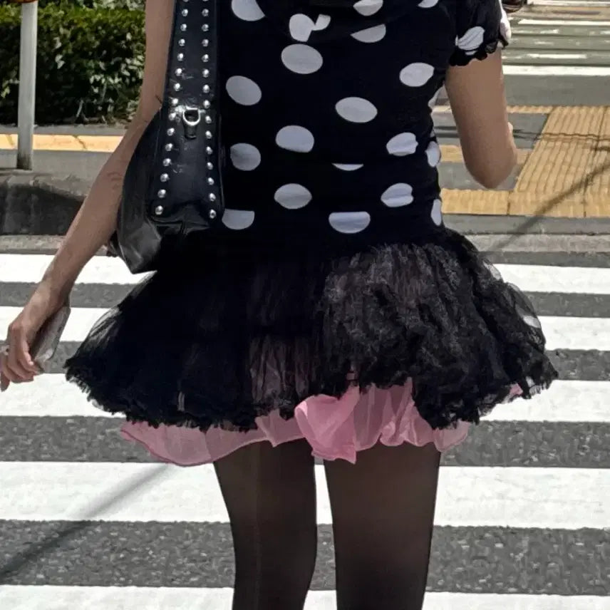 [BUNJANG] Black Frill Ruffle Skirt / 검정 프릴 캉캉 스커트