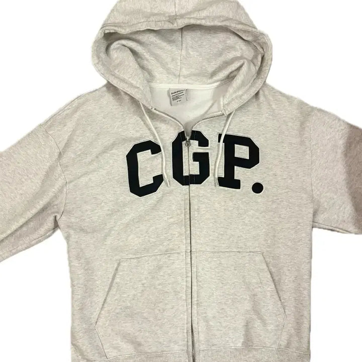 [BUNJANG] CODEGRAPHY CGP Arch Logo Hoodie (Light Gray, Size S) / 코드그라피 CGP 아치 로고 후드집업