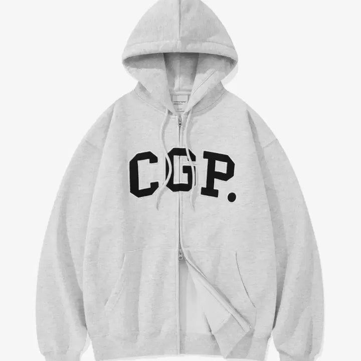 [BUNJANG] CODEGRAPHY CGP Arch Logo Hoodie (Light Gray, Size S) / 코드그라피 CGP 아치 로고 후드집업