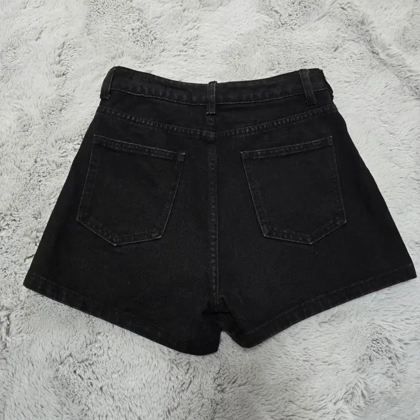 [BUNJANG] Black Denim Wrap Shorts / 블랙 데님 랩 숏팬츠