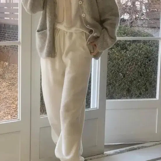 [BUNJANG] Muret Snow Terry Fleece Pants Ivory / (1회 착용) Muret 뮤렛 스노우 테리 플리스 팬츠 아이보리 /