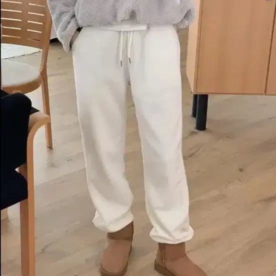 [BUNJANG] Muret Snow Terry Fleece Pants Ivory / (1회 착용) Muret 뮤렛 스노우 테리 플리스 팬츠 아이보리 /
