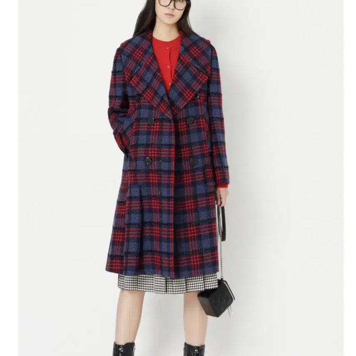 [BUNJANG] Lucky Chouette Check Coat 36 / 럭키슈에뜨 체크 코트 36