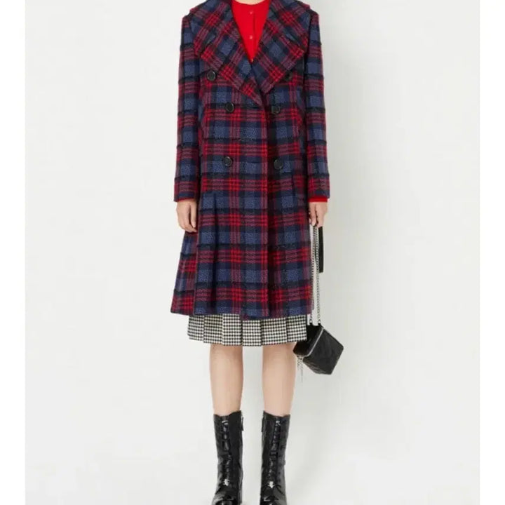 [BUNJANG] Lucky Chouette Check Coat 36 / 럭키슈에뜨 체크 코트 36