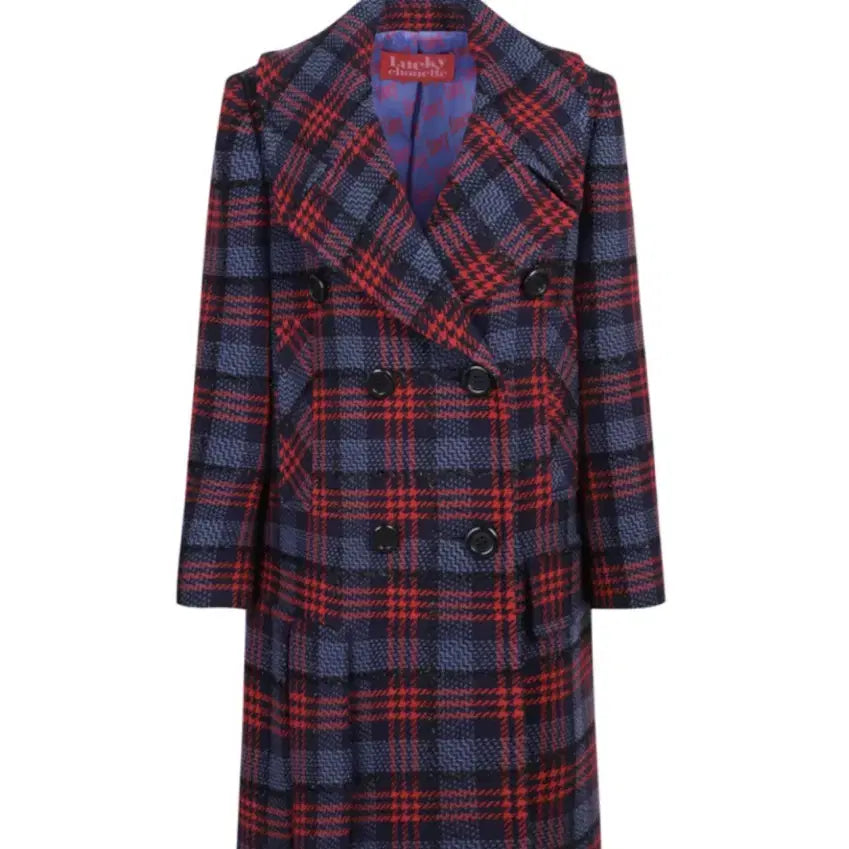 [BUNJANG] Lucky Chouette Check Coat 36 / 럭키슈에뜨 체크 코트 36