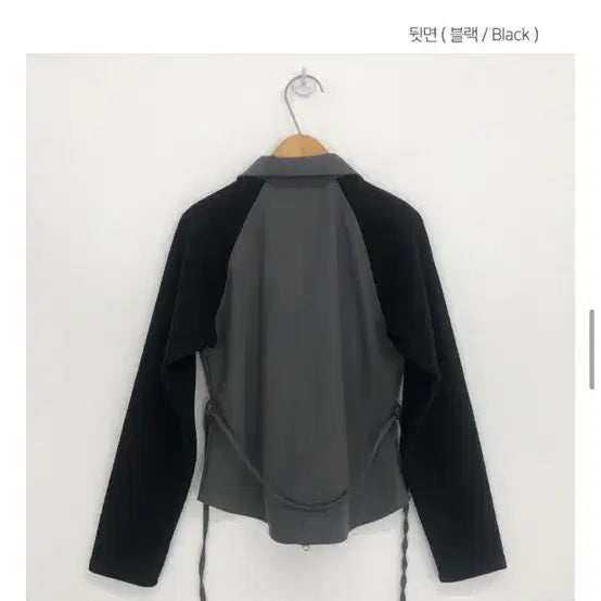[BUNJANG] Tomatos Store Black Color Block Zip-up Jacket / 토마토스토어 블랙 배색 집업 자켓