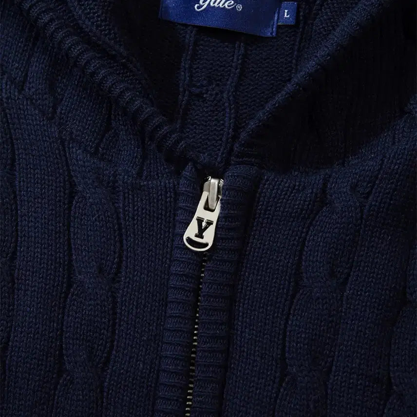 [BUNJANG] Yale Cable Knit Hoodie Zip-up / 예일 니트 후드집업 판매합니다!