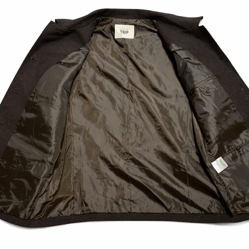 [BUNJANG] Vintage Y2K Herringbone Jacket M / JPN 일본 빈티지 y2k 울 캐시미어 클래식 브라운 헤링본 자켓 M