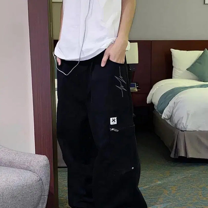 [BUNJANG] 홀리인코드 HIC 블랙 스트링 팬츠 free / 홀리인코드 HIC 블랙 스트링 팬츠 free