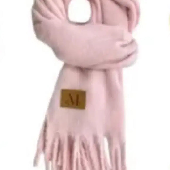 [BUNJANG] Musent Signature Long Pink Scarf / 무센트 시그니처 롱 머플러 핑크 목도리