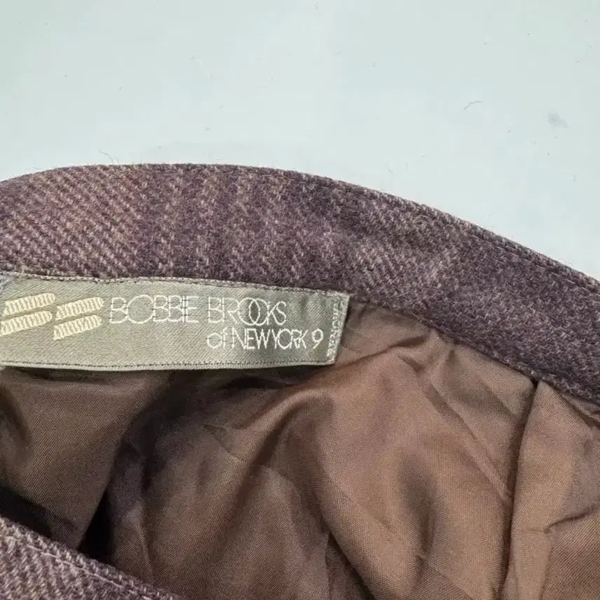 [BUNJANG] Vintage Brown Check Pleated Midi Skirt / [빈티지] 울90% 브라운 체크 플리츠 미디스커트 55 벨트포인트