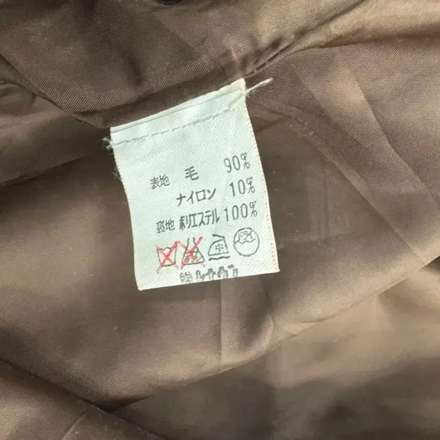 [BUNJANG] Vintage Brown Check Pleated Midi Skirt / [빈티지] 울90% 브라운 체크 플리츠 미디스커트 55 벨트포인트