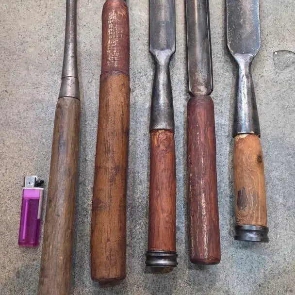 [BUNJANG] Vintage Professional Large Chisel Set / 땟물좋은 옛날 전문가용 대형 끌 5점