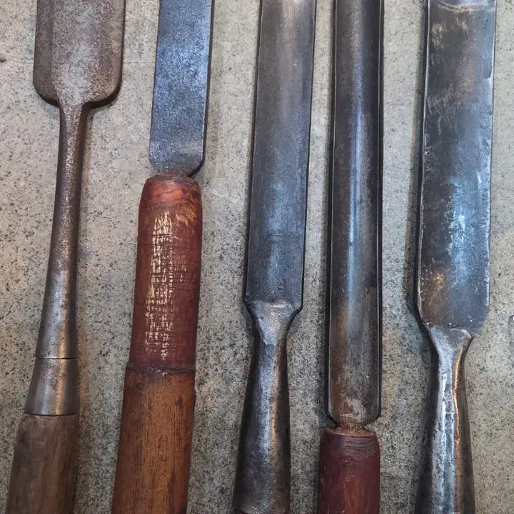 [BUNJANG] Vintage Professional Large Chisel Set / 땟물좋은 옛날 전문가용 대형 끌 5점