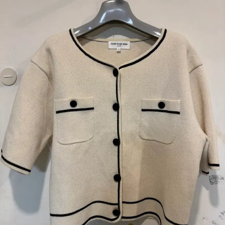 [BUNJANG] Unemi Your Name Here Short Sleeve Cardigan / 유네미 유어네임히얼 반팔 가디건