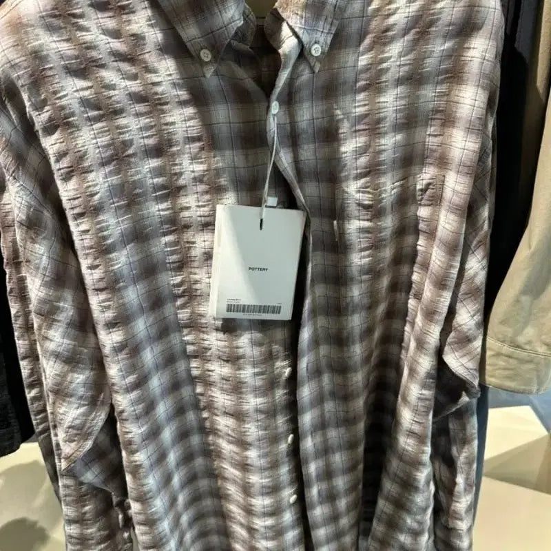 [BUNJANG] Rouge et Le Noir 3 Size Brown Checkered Shirt / 포터리 루즈드체크 브라운체크 3사이즈