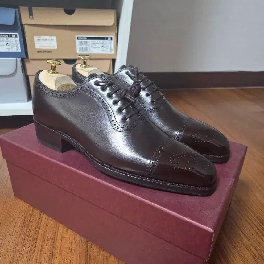 [BUNJANG] Carmina Brown Cap-Toe Oxfords / Carmina 브라운 캡토우 구두 [새상품]