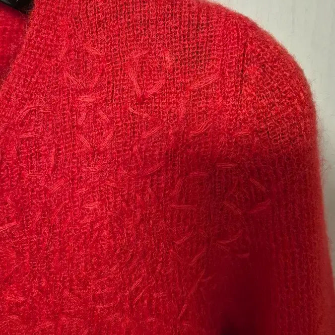 [BUNJANG] Mine Red V-Neck Knit / MINE 마인 레드 브이넥 니트