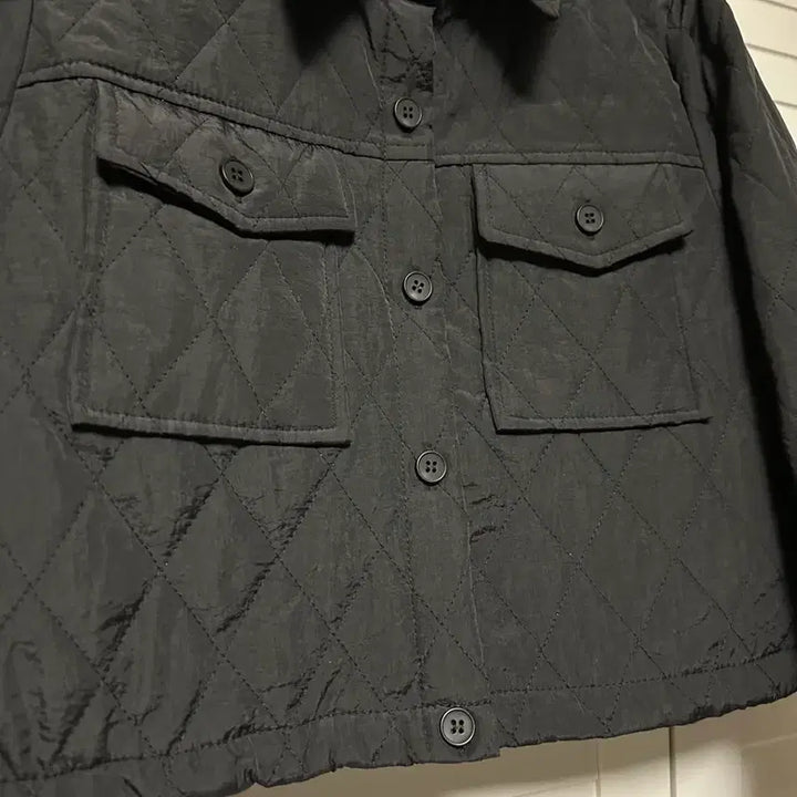 [BUNJANG] Black Quilted Crop Jacket / #새상품 : 누빔자켓 크롭 숏 스트링 블랙