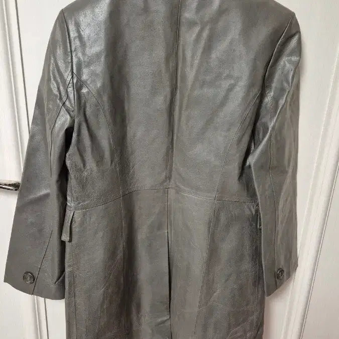 [BUNJANG] Vintage Style Leather Jacket Gray / 빈티지 스타일 가죽 자켓 그레이