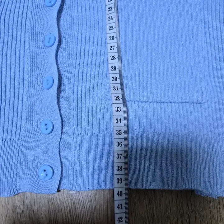 [BUNJANG] Sky Blue Ribbed Knit Cardigan / 은은한 스카이 블루 골지 니트 가디건