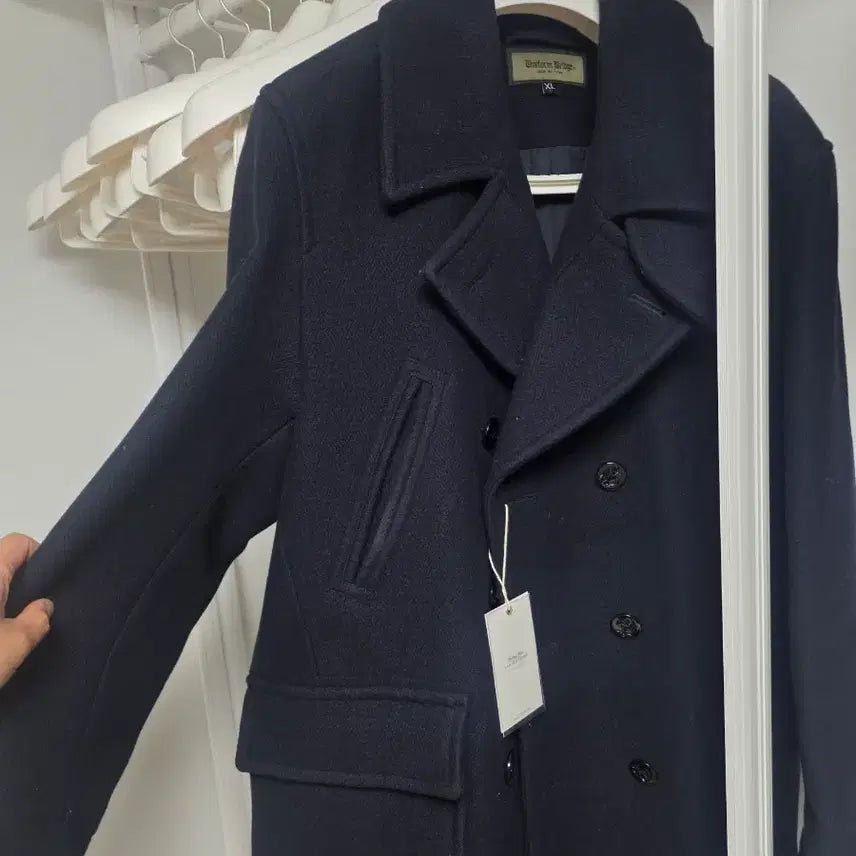 [BUNJANG] XL Uniform Bridge Navy Wool Pea Coat / XL 유니폼브릿지 네이비 울 피코트
