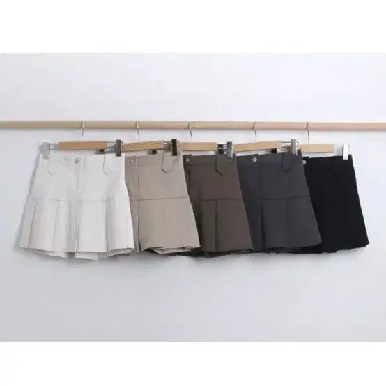 [BUNJANG] Banpleats Cream Fleece Lined Skirt / 반플리츠 허리 밴딩 기모 스커트(크림)