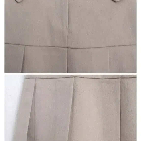[BUNJANG] Banpleats Cream Fleece Lined Skirt / 반플리츠 허리 밴딩 기모 스커트(크림)