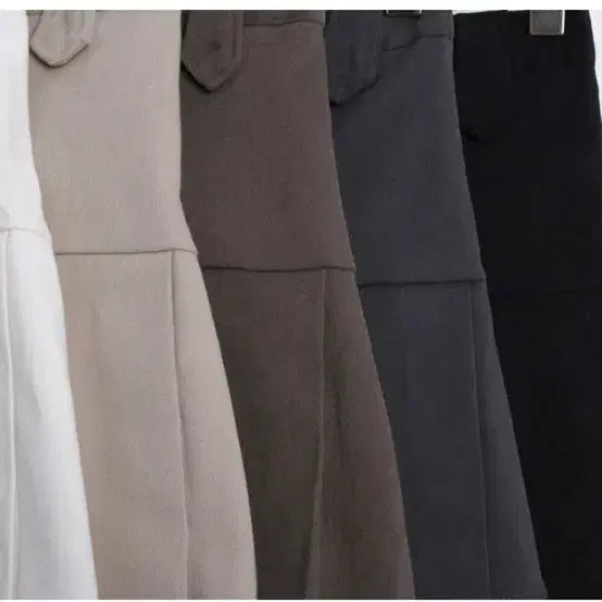 [BUNJANG] Banpleats Cream Fleece Lined Skirt / 반플리츠 허리 밴딩 기모 스커트(크림)